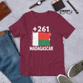T-shirt Madagascar Maroon vue de face, drapeau malgache