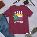 T-shirt Comores Maroon vue de face, drapeau comorien
