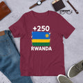 T-shirt Rwanda Maroon vue de face, drapeau rwandais