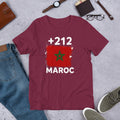 T-shirt Maroc Maroon vue de face, drapeau marocain