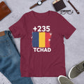 T-shirt Tchad Maroon vue de face, drapeau tchadien
