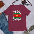T-shirt Guadeloupe Maroon vue de face, drapeau guadeloupéen