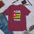 T-shirt Togo Maroon vue de face, drapeau togolais