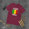 T-shirt Mali Maroon vue de face, drapeau malien