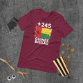 T-shirt Guinée-Bissau Maroon vue de face, drapeau bissau-guinéen