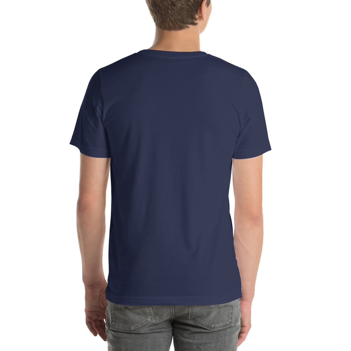 T-shirt Angleterre - Navy avec drapeau floqué effet éclaboussure de peinture - vue de dos - Indicatif Fier