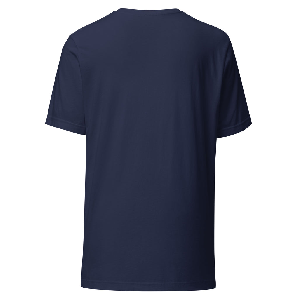 T-shirt USA - Navy avec drapeau floqué effet éclaboussure de peinture - vue de dos - Indicatif Fier