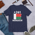 T-shirt Madagascar Navy vue de face, drapeau malgache
