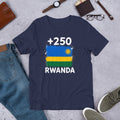 T-shirt Rwanda Navy vue de face, drapeau rwandais