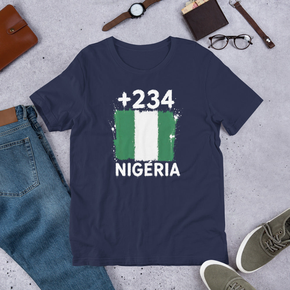 T-shirt Nigeria Navy vue de face, drapeau nigérian