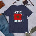 T-shirt Maroc Navy vue de face, drapeau marocain