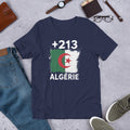 T-shirt Algérie Navy vue de face, drapeau algérien