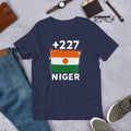 T-shirt Niger Navy vue de face, drapeau nigérien