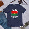 T-shirt Burkina Faso Navy vue de face, drapeau burkinabé