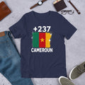 T-shirt Cameroun Navy vue de face, drapeau camerounais