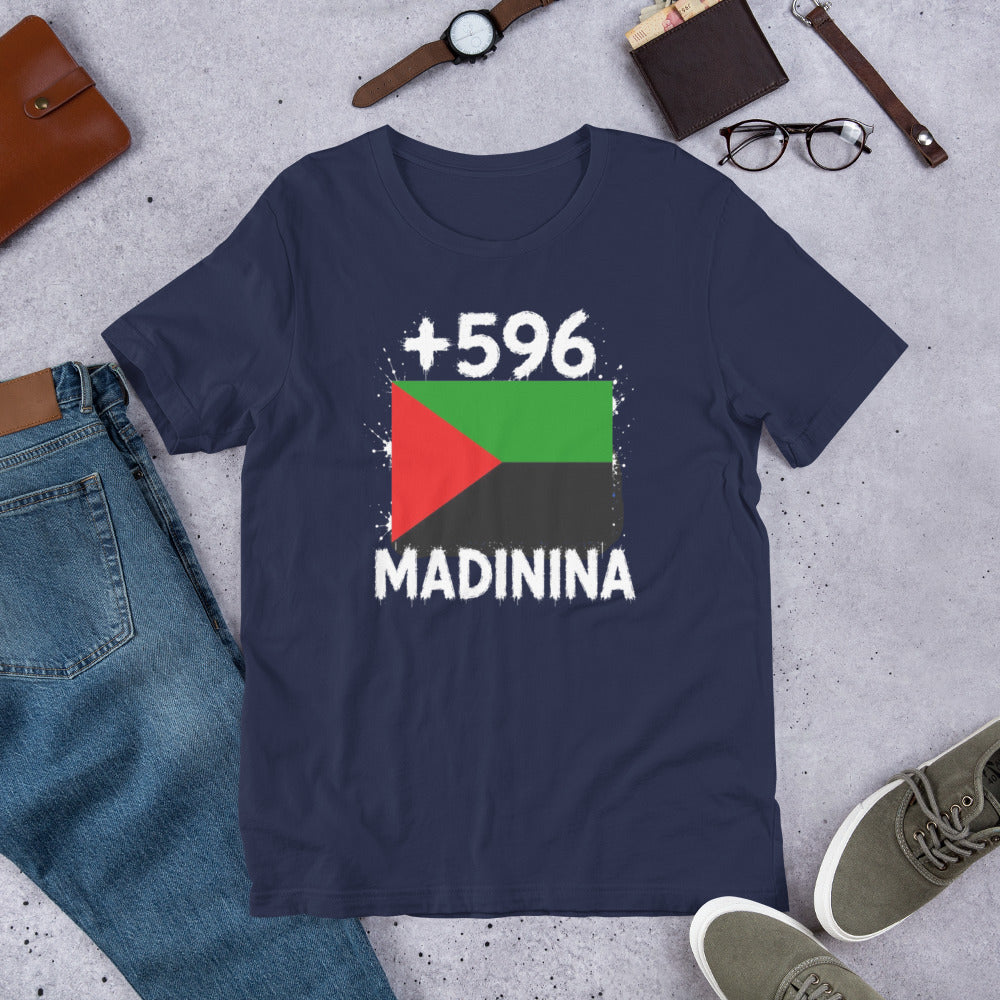 T-shirt Martinique Navy vue de face, drapeau martiniquais