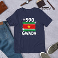 T-shirt Guadeloupe Navy vue de face, drapeau guadeloupéen