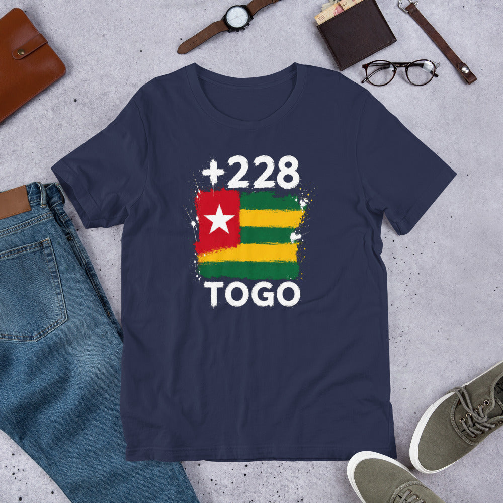 T-shirt Togo Navy vue de face, drapeau togolais