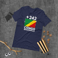 T-shirt Congo Brazzaville Navy vue de face, drapeau congolais