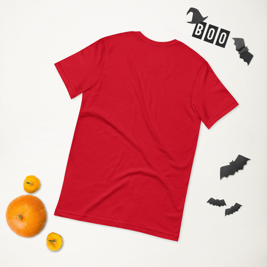 T-shirt Afrique du Sud +27 - Red avec drapeau floqué effet éclaboussure de peinture - vue de dos - Indicatif Fier