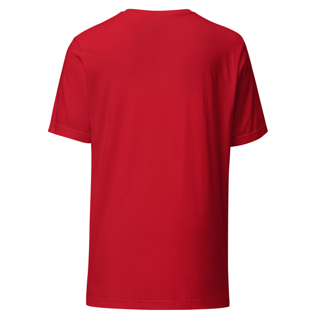 T-shirt Suède - Red avec drapeau floqué effet éclaboussure de peinture - vue de dos - Indicatif Fier