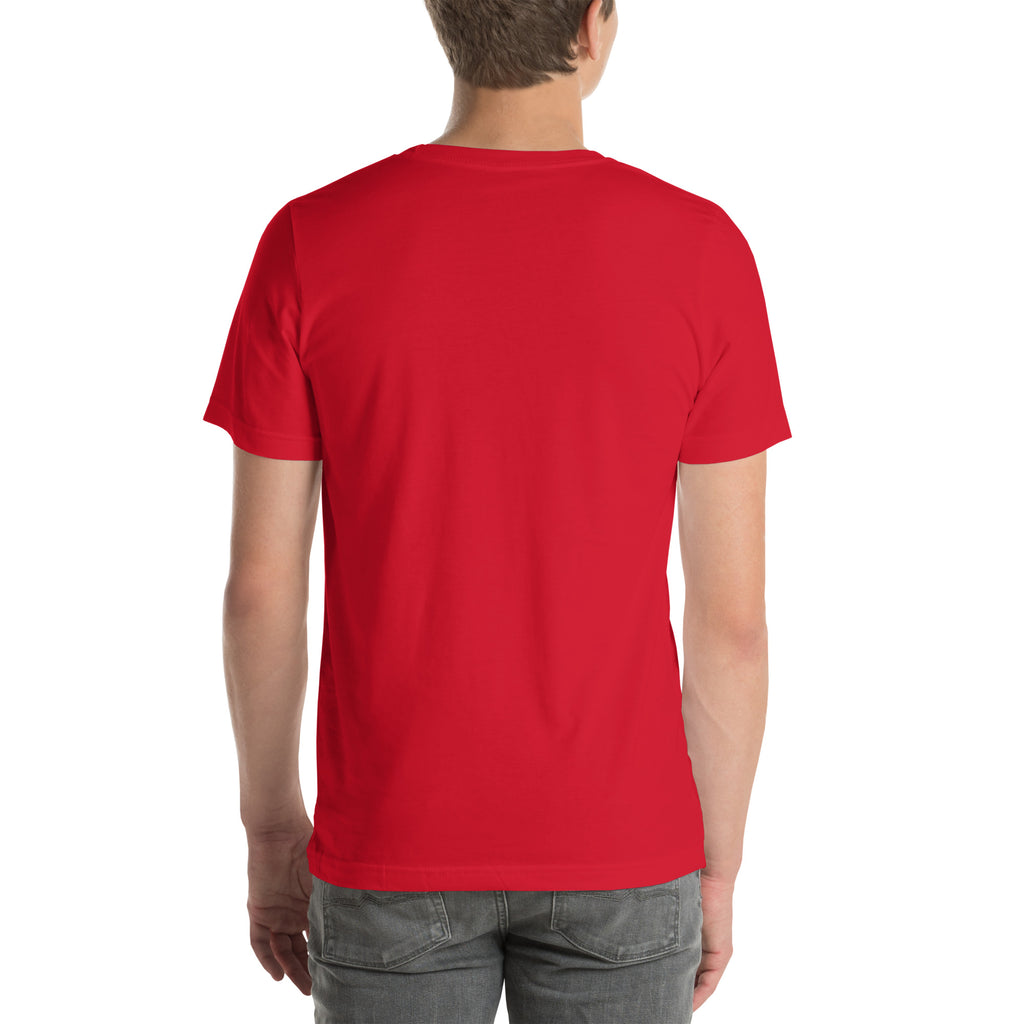 T-shirt Angleterre - Red avec drapeau floqué effet éclaboussure de peinture - vue de dos - Indicatif Fier