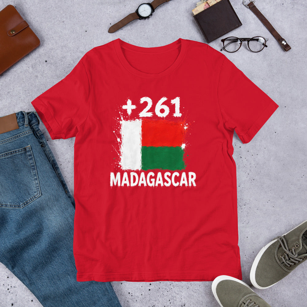 T-shirt Madagascar Red vue de face, drapeau malgache