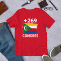 T-shirt Comores Red vue de face, drapeau comorien