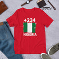 T-shirt Nigeria Red vue de face, drapeau nigérian