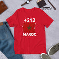 T-shirt Maroc Red vue de face, drapeau marocain
