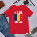 T-shirt Tchad Red vue de face, drapeau tchadien