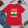 T-shirt Niger Red vue de face, drapeau nigérien