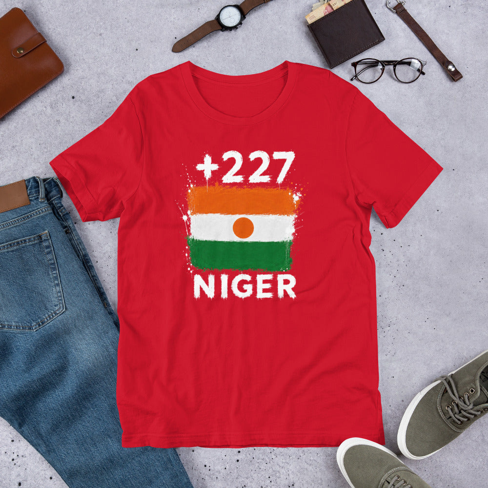 T-shirt Niger Red vue de face, drapeau nigérien