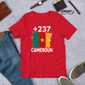 T-shirt Cameroun Red vue de face, drapeau camerounais