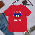 T-shirt Haïti Red vue de face, drapeau haïtien