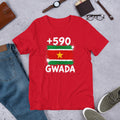 T-shirt Guadeloupe Red vue de face, drapeau guadeloupéen