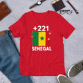 T-shirt Sénégal Red vue de face, drapeau sénégalais