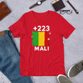 T-shirt Mali Red vue de face, drapeau malien