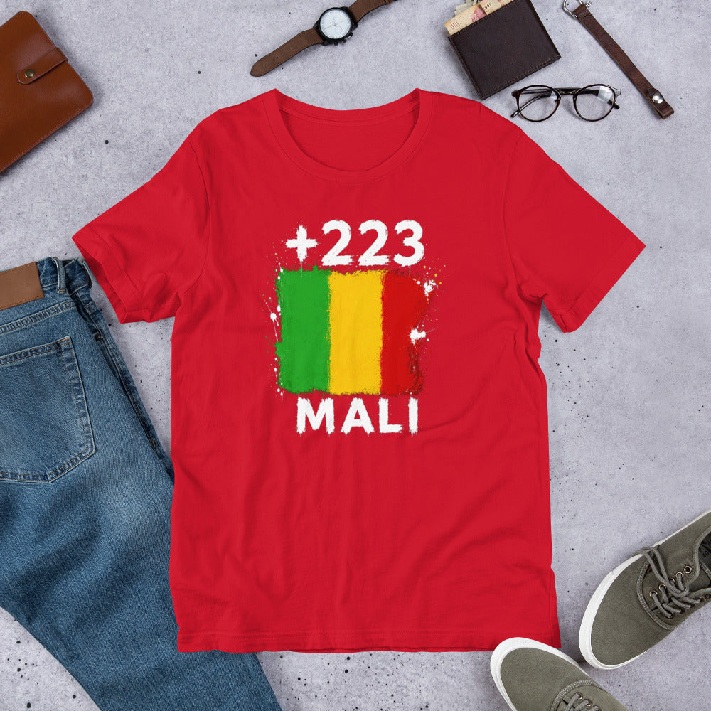 T-shirt Mali Red vue de face, drapeau malien