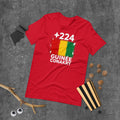 T-shirt Guinée Conakry Red vue de face, drapeau guinéen
