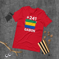 T-shirt Gabon Red vue de face, drapeau gabonais