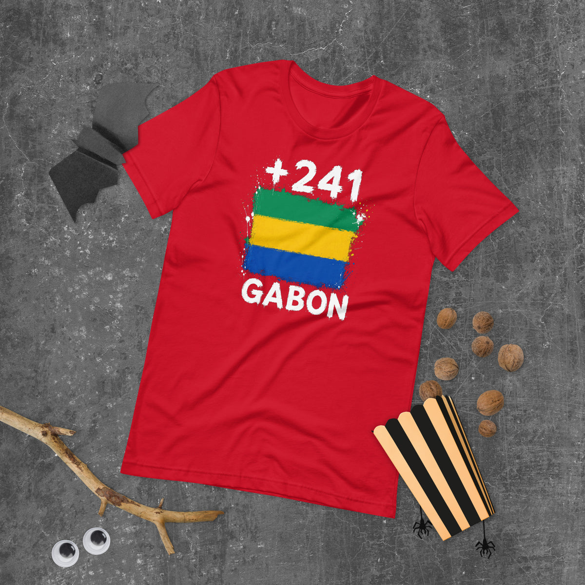 T-shirt Gabon Red vue de face, drapeau gabonais