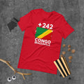 T-shirt Congo Brazzaville Red vue de face, drapeau congolais