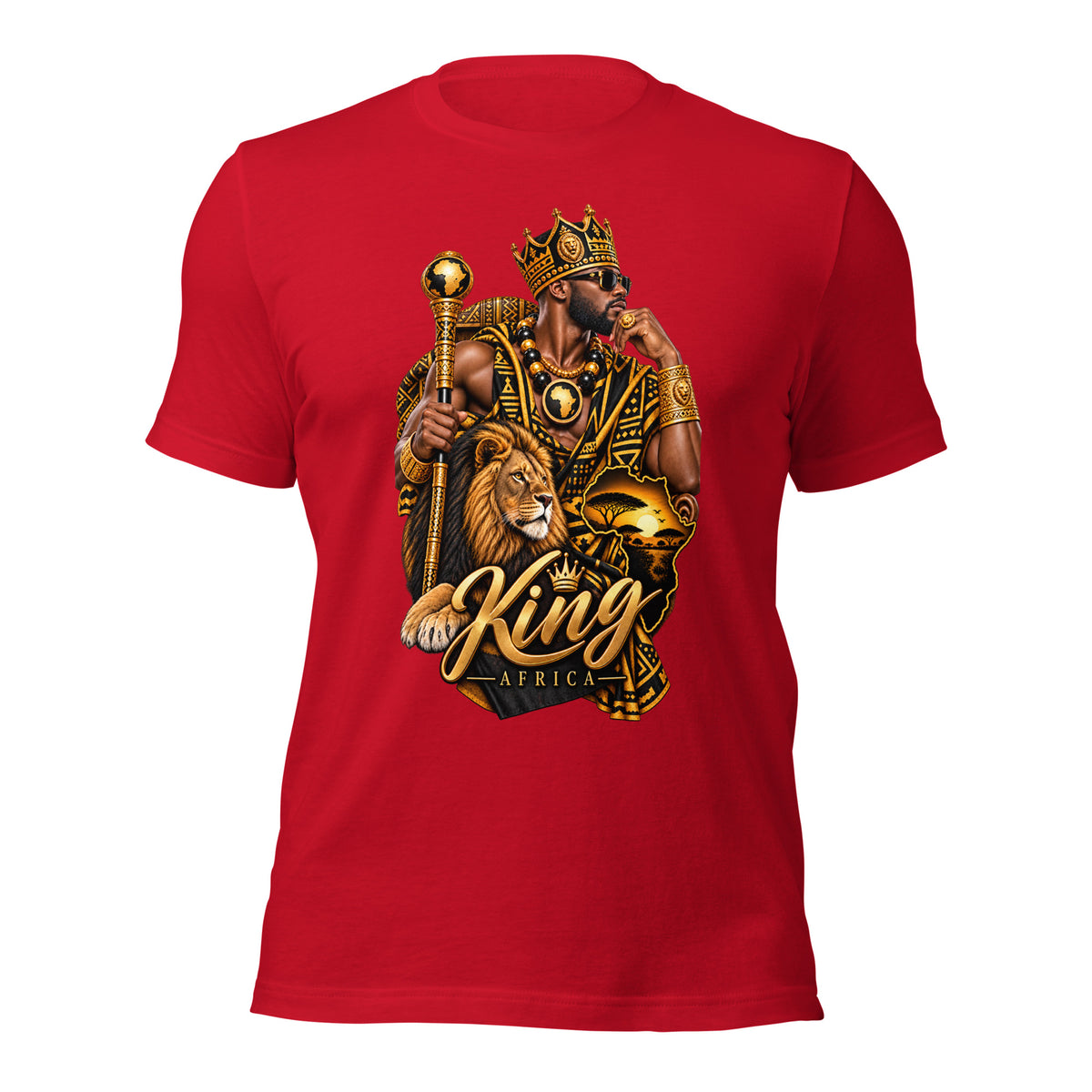 T-shirt Rouge King Africa - vue de face - African Generation