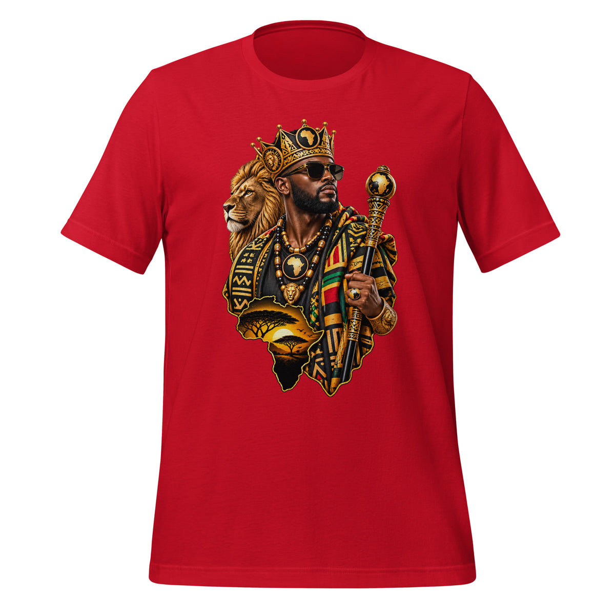 T-shirt Rouge King Africa - vue de face - African Generation
