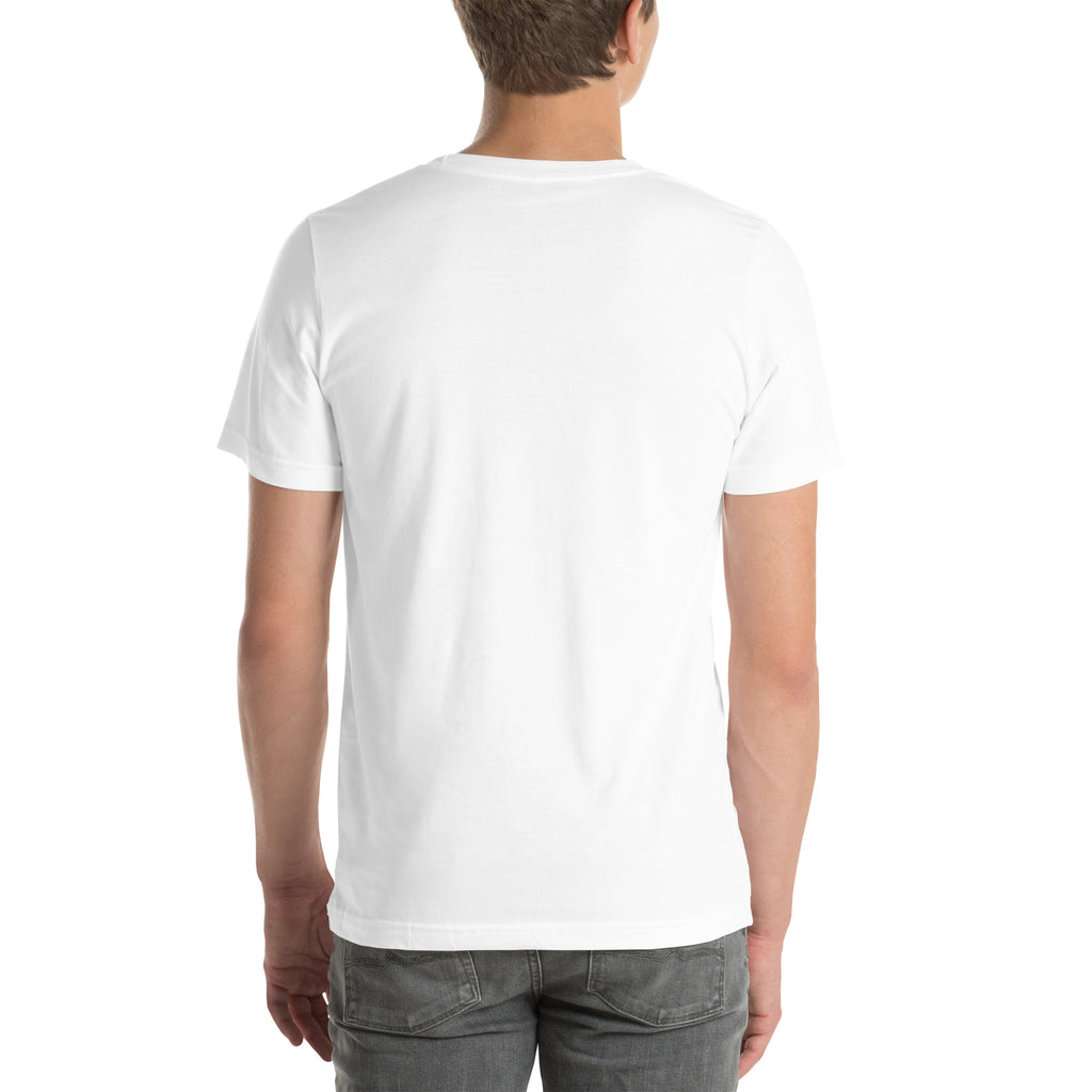 T-shirt Danemark +45 Blanc, design drapeau danois - vue de dos
