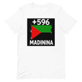 T-shirt Martinique +596 Blanc, design drapeau martiniquais - vue de face