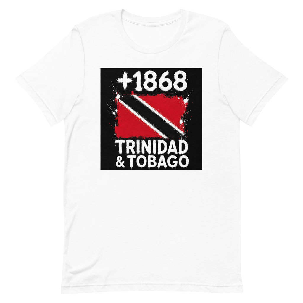 T-shirt Trinidad & Tobago +1868 Blanc, vue de face