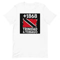 T-shirt Trinidad & Tobago +1868 Blanc, vue de face