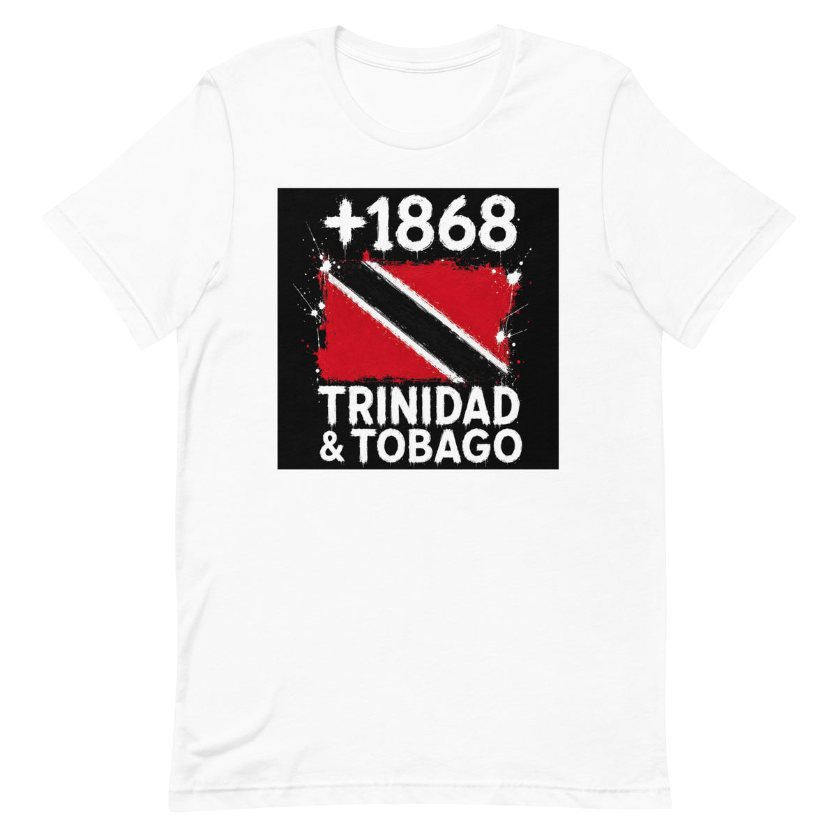 T-shirt Trinidad & Tobago +1868 Blanc, vue de face